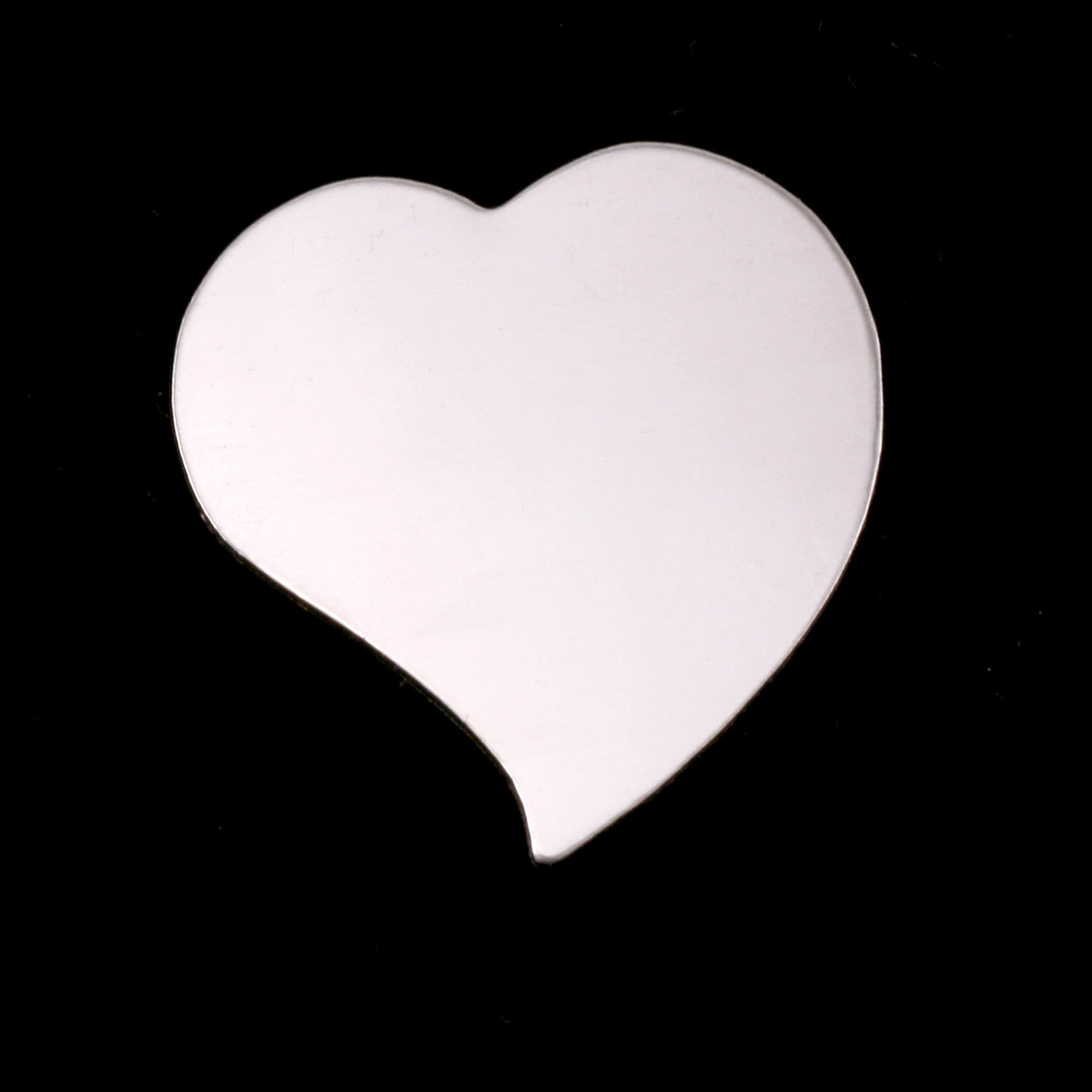 Metal Stamping Blanks Sterling Silver Stylized Heart, 22mm (.87") x 19.5mm (.77"), 24g